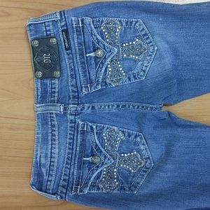 Miss Me Boot cut Cross Pocket Mild distress Medium Wash Jeans Denim